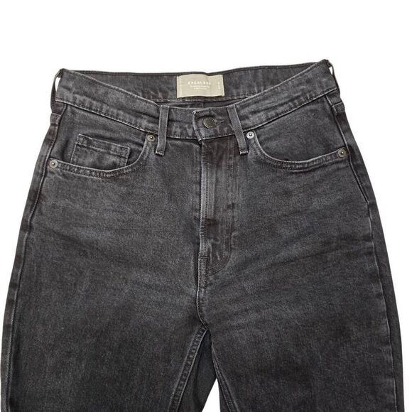 Everlane Original Cheeky Crop Jeans Women's 26 Black Dark Wash Denim - Picture 4 of 8